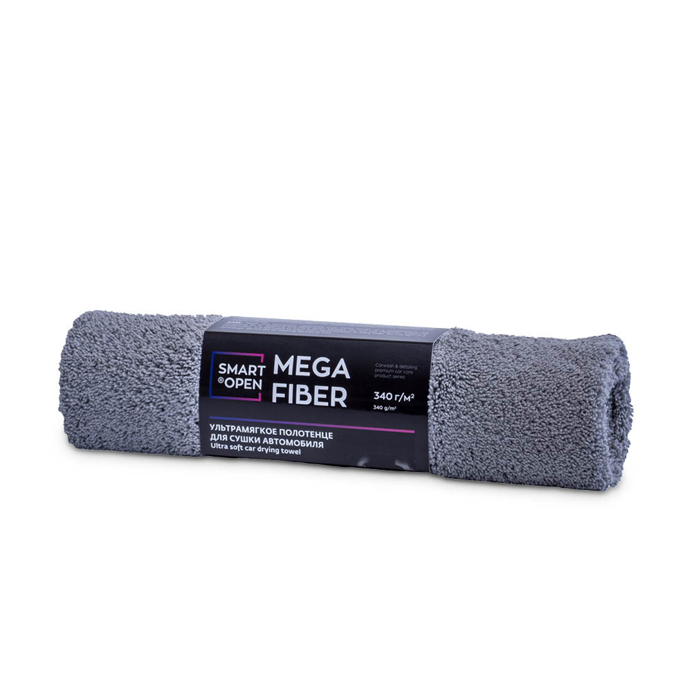 Ультрамягкое полотенце для сушки автомобиля 60х80 Mega Fiber SMART OPEN (1шт.)