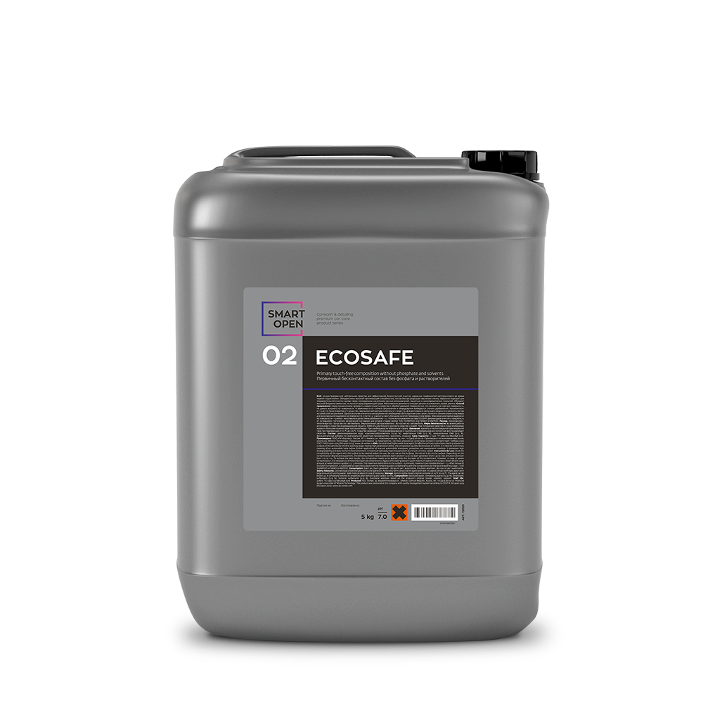 Первичный бесконтактный состав без фосфата и растворителей SMART ECOSAFE 02 (5кг/5л) ЧЗ
