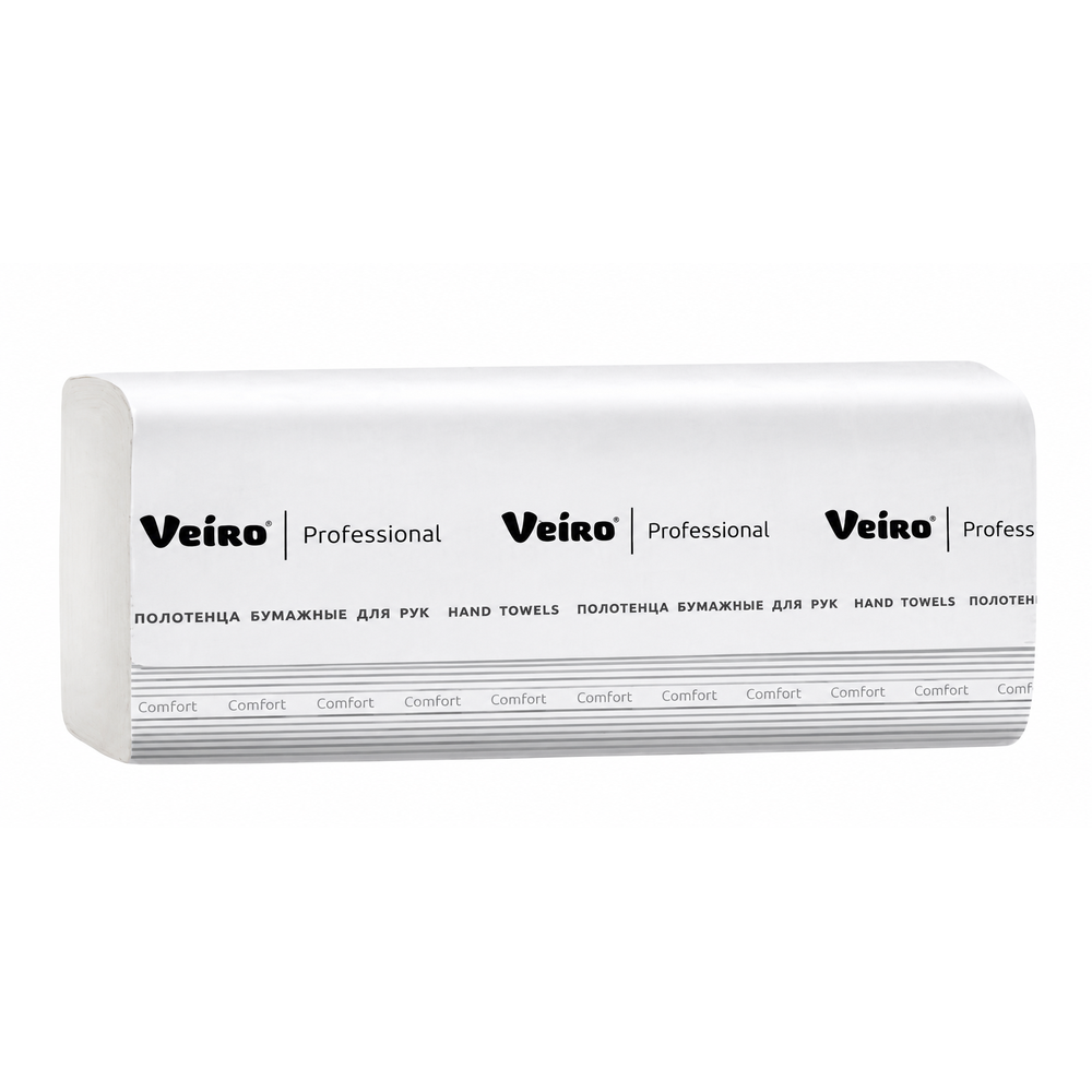 Полотенца для рук V-сложение Veiro Professional Comfort, ОМ, 2-сл, 210*216, 200л, 20шт/упак