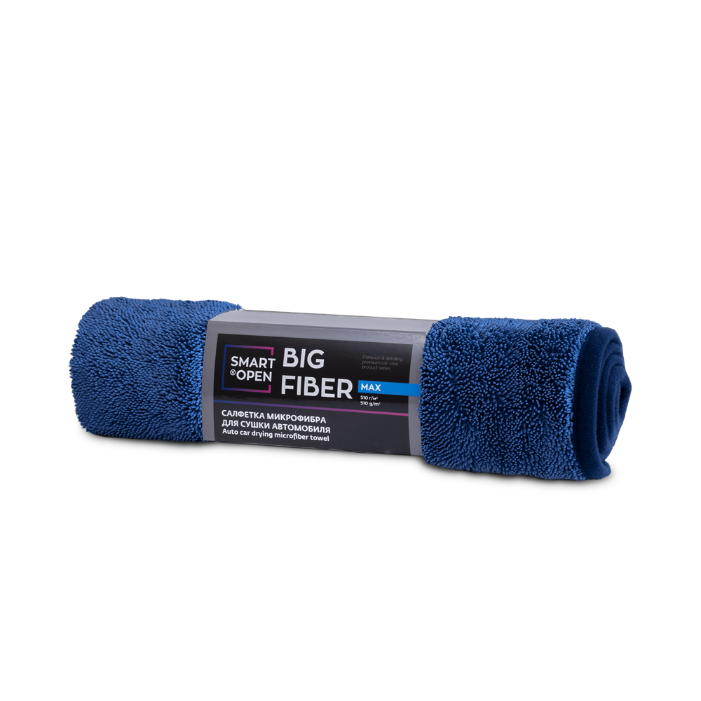 Салфетка микрофибра для сушки автомобиля 510 г/м 60х80 Big Fiber Max SMART OPEN (1шт.)