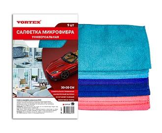 Универсальная салфетка микрофибра Vortex 30х30 (9шт.)